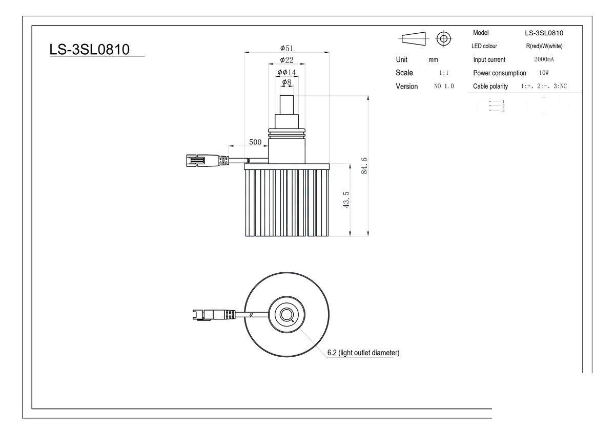 LS-3SL0810 dimensions (mm)