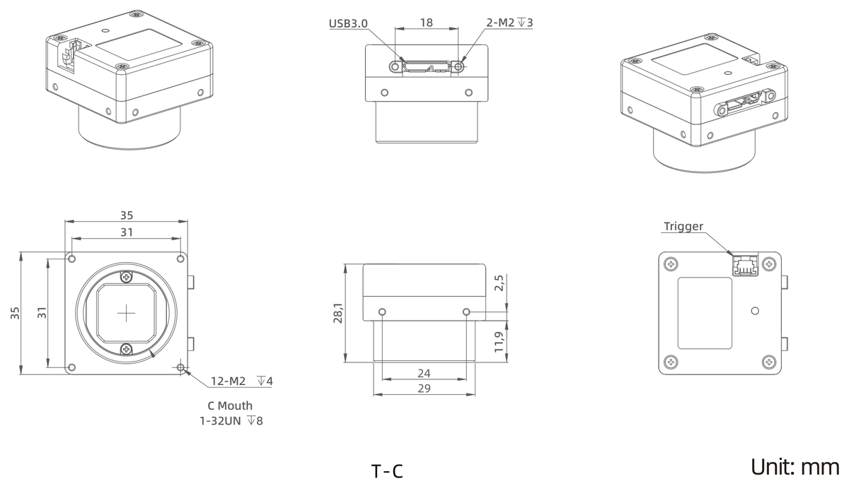 LS-BL-AU33GC/M dimensions (mm)