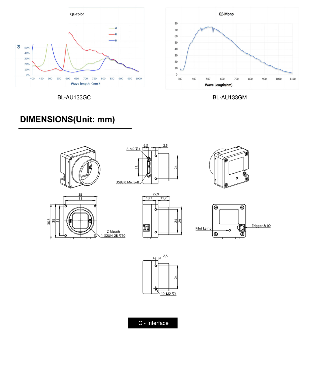 LS-BL-AU133GC/M-C dimensions (mm)
