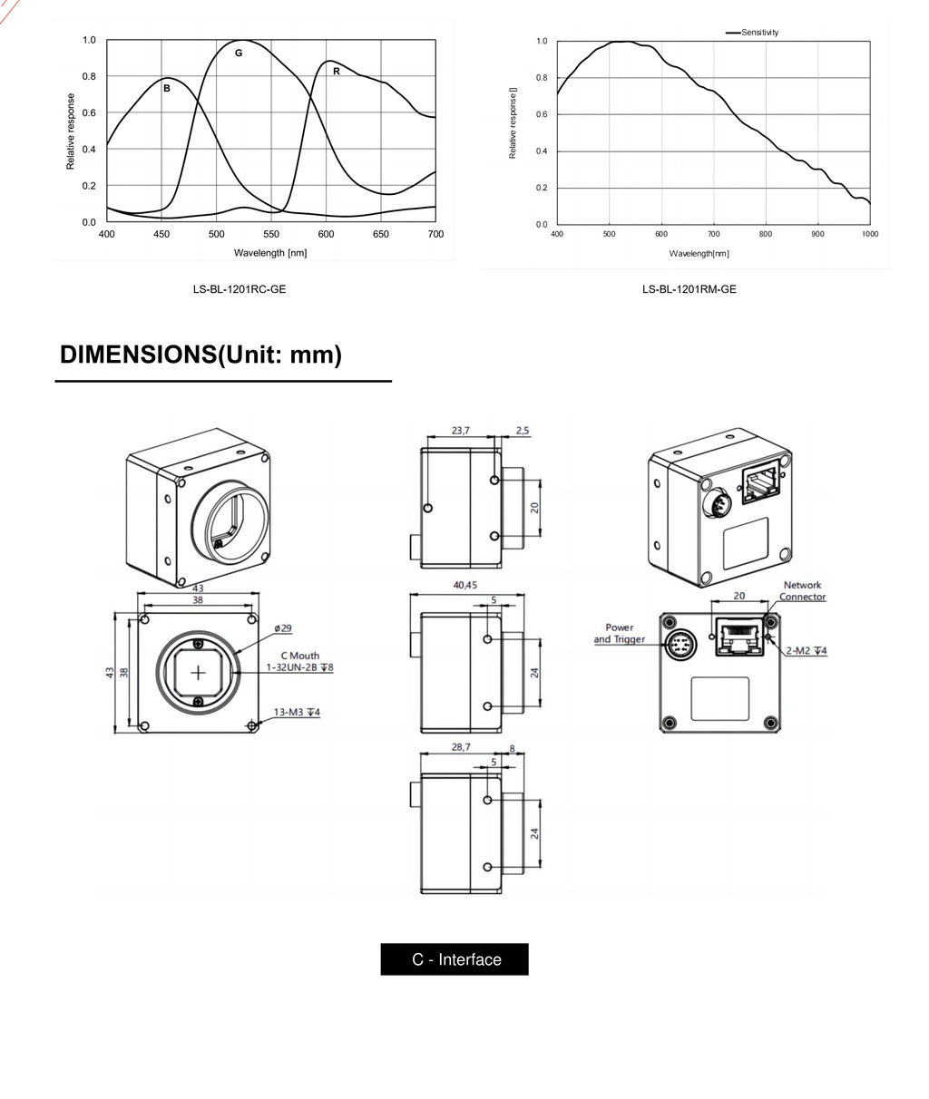 LS-BL-1201RC/M-GE dimensions (mm)
