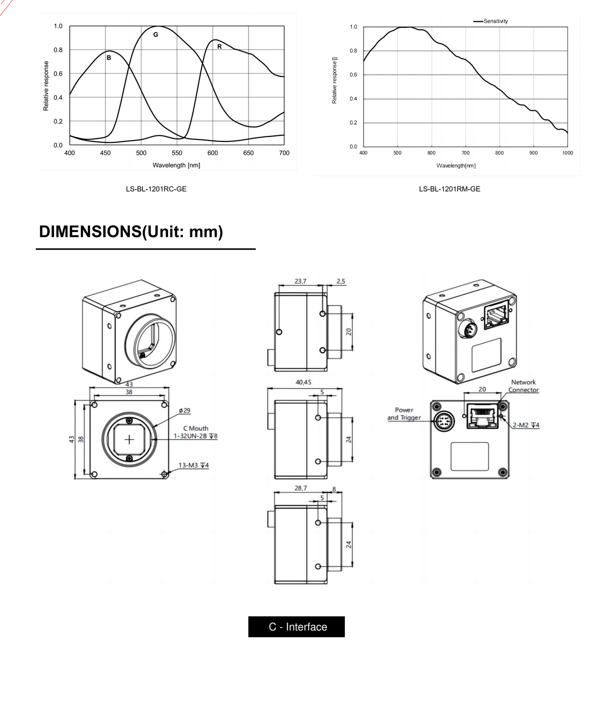 LS-BL-1201RC/M-GE dimensions (mm)