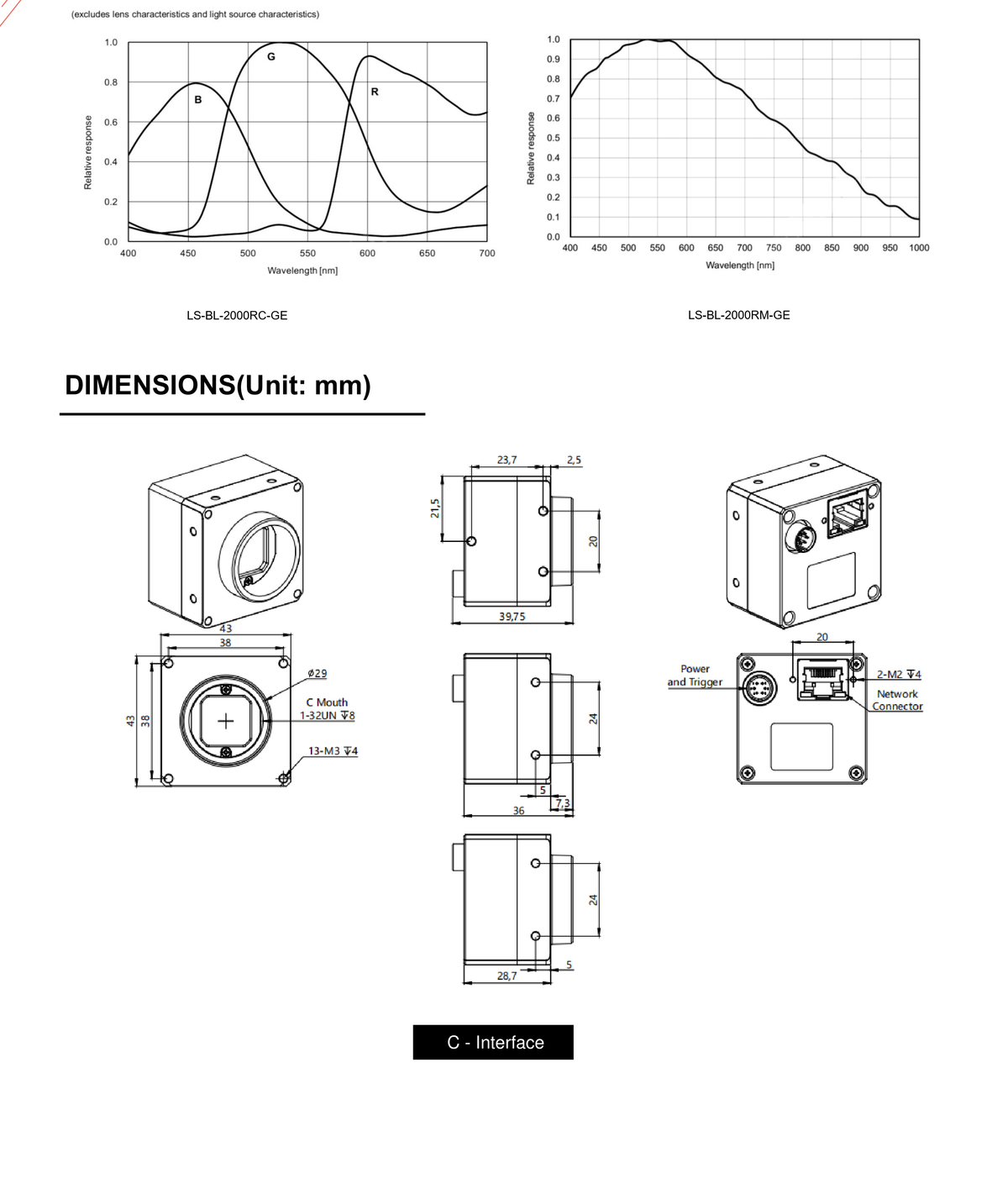 LS-BL-2000RC/M-GE dimensions (mm)