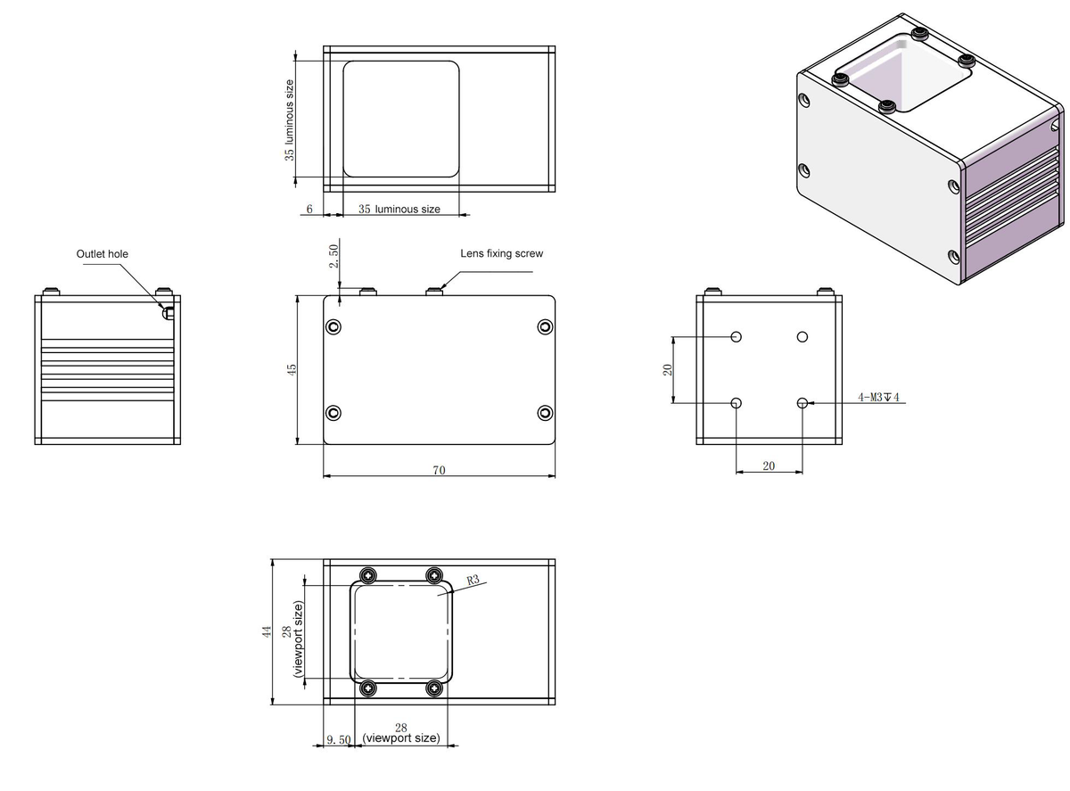 LS-CO2.0-3535 dimensions (mm)