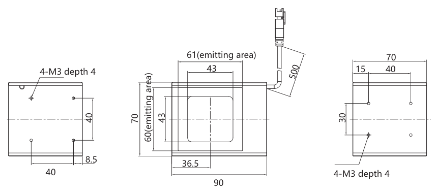 LS-CP60M60 dimensions (mm)