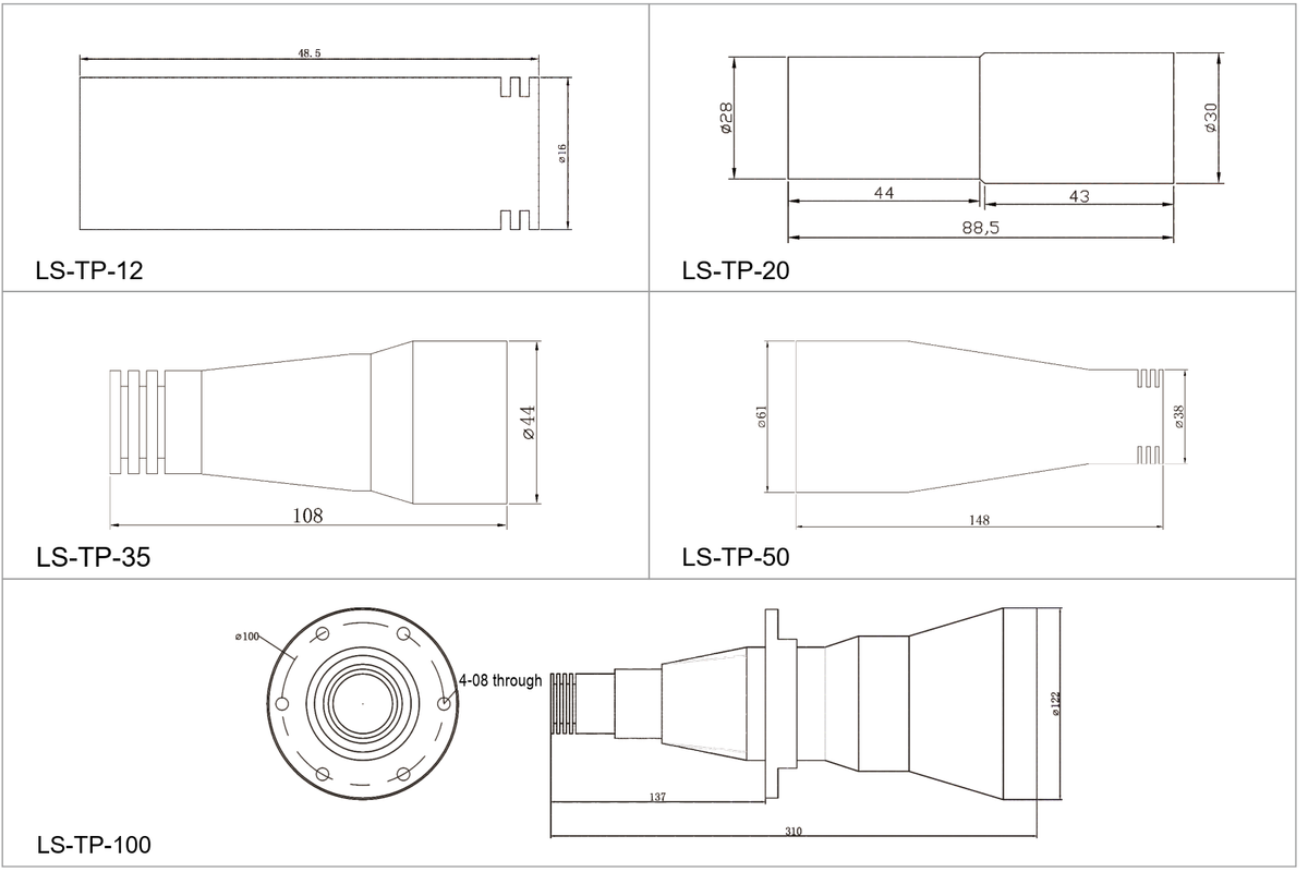 LS-TP-12 dimensions (mm)