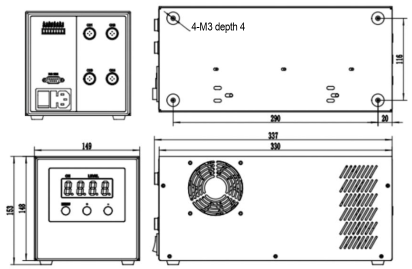 LS-DC450-I07C-48030-4M dimensions (mm)
