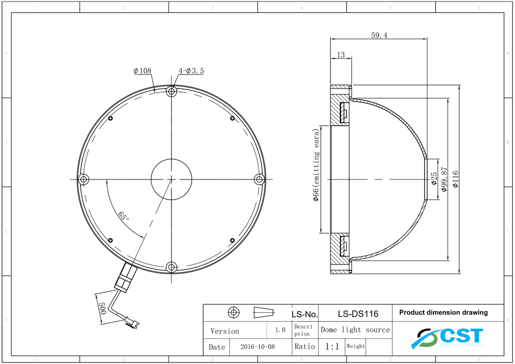 LS-DS116 dimensions (mm)