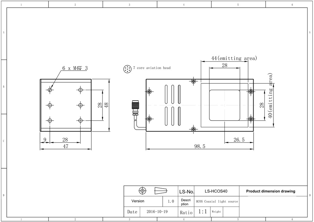 LS-HCOS40 dimensions (mm)