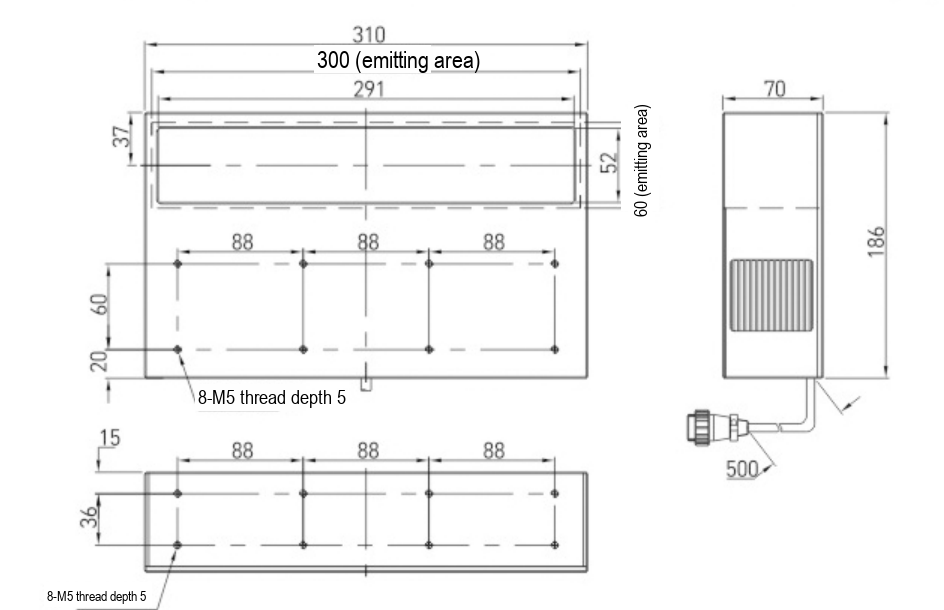LS-HCOS30060 dimensions (mm)