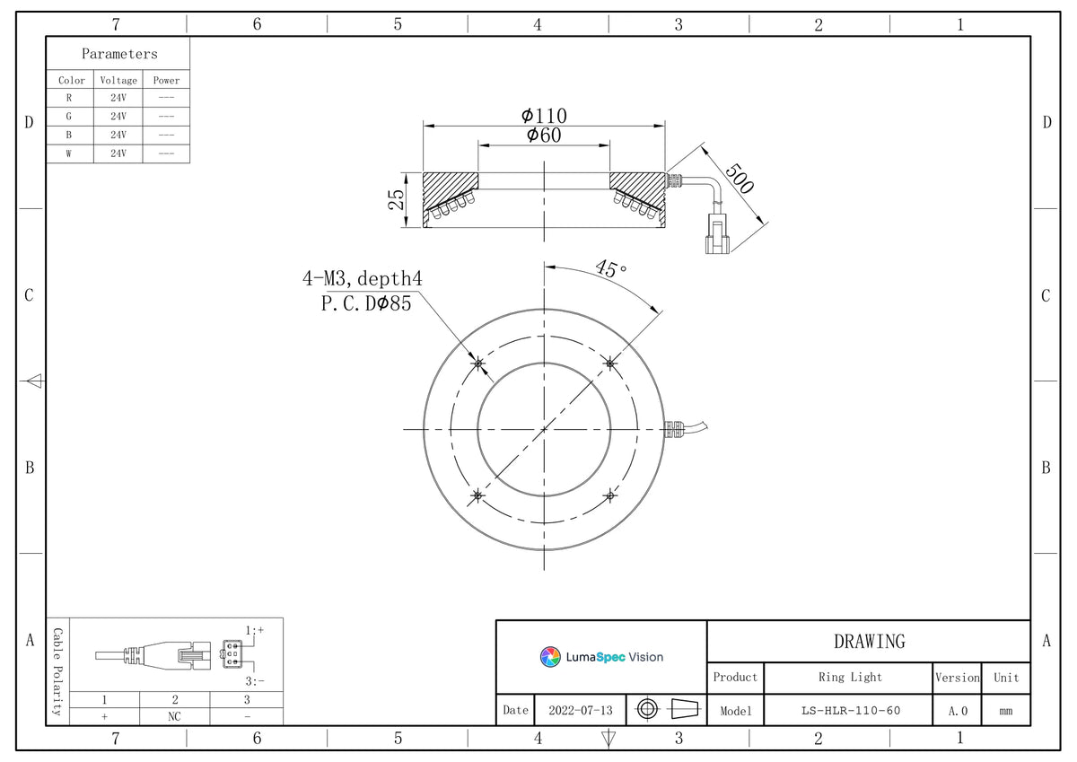 LS-HLR-110-60 dimensions (mm)