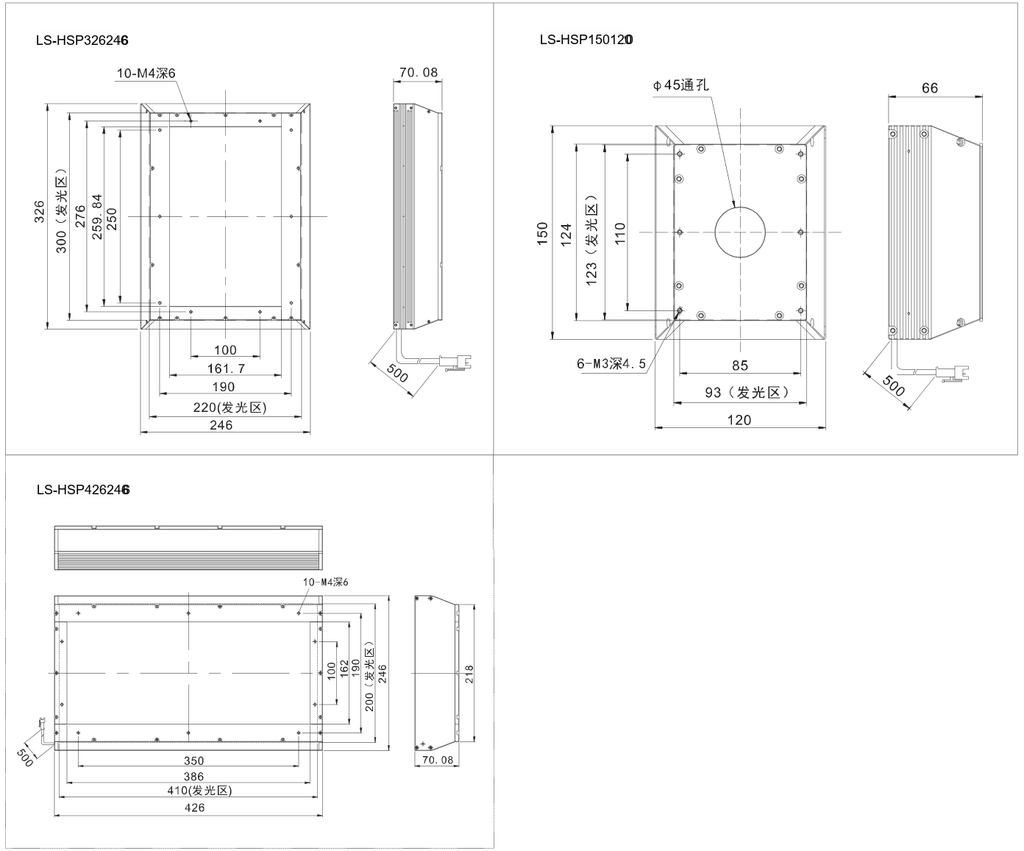 LS-HSP150120 dimensions (mm)