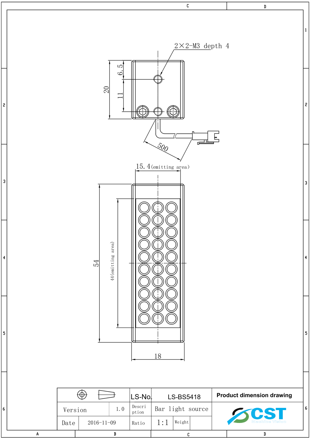 LS-BS5418-IR940 dimensions (mm)
