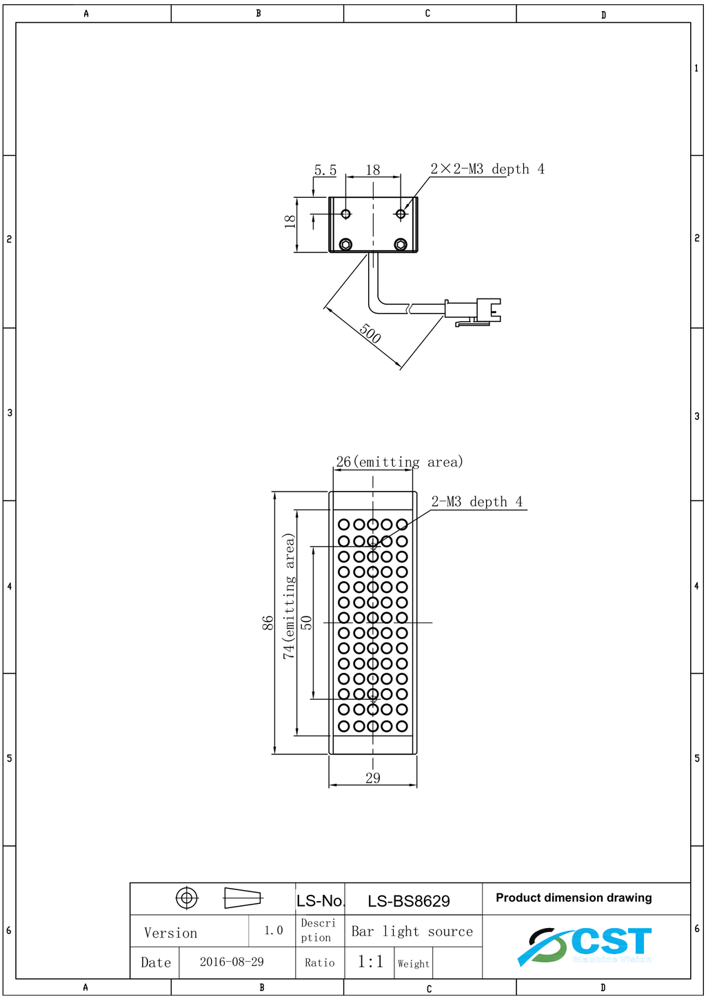 LS-BS8629-IR940 dimensions (mm)