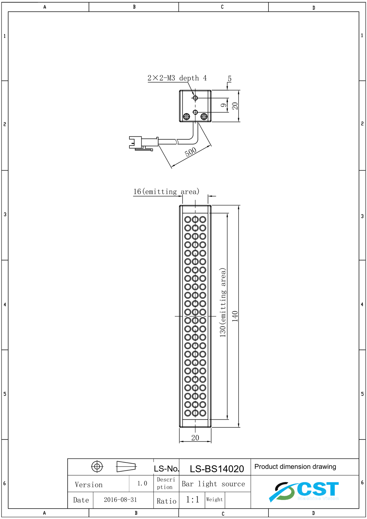 LS-BS14020-IR940 dimensions (mm)