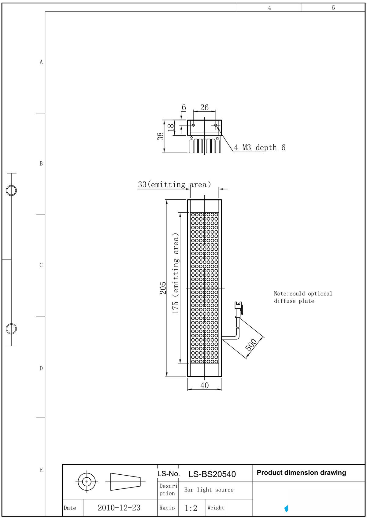 LS-BS20540-IR940 dimensions (mm)