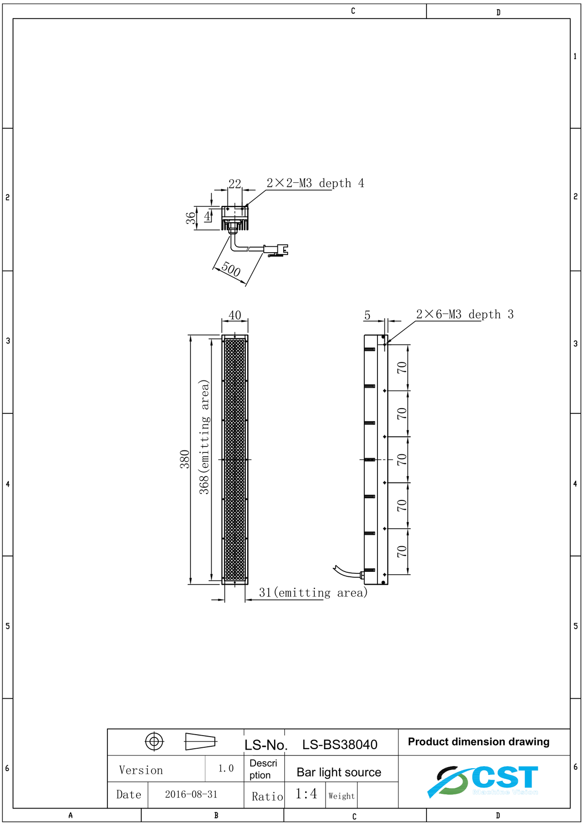 LS-BS38040-IR940 dimensions (mm)