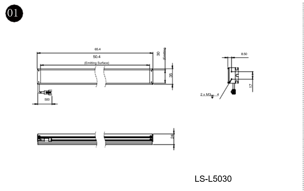 LS-L5030 dimensions (mm)