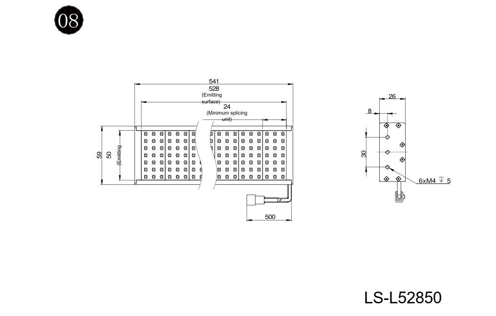 LS-L9650 dimensions (mm)
