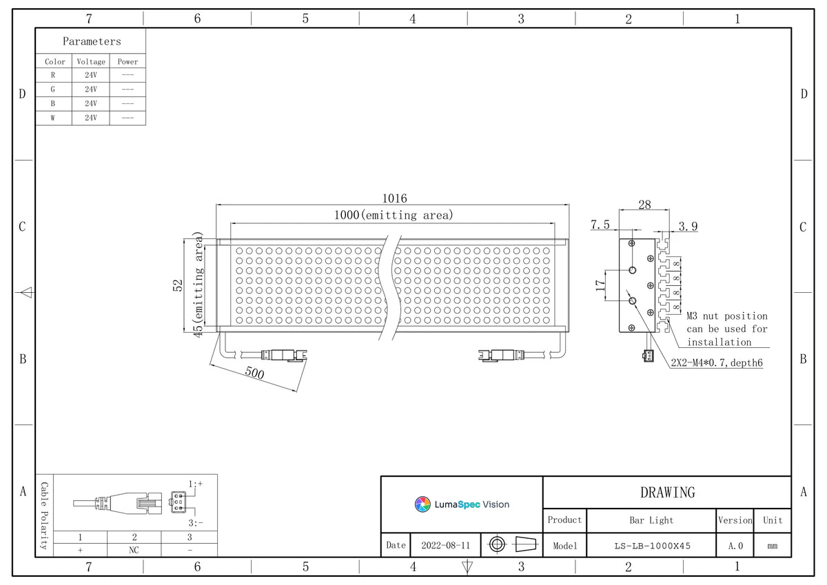 LS-LB-1000X45 dimensions (mm)
