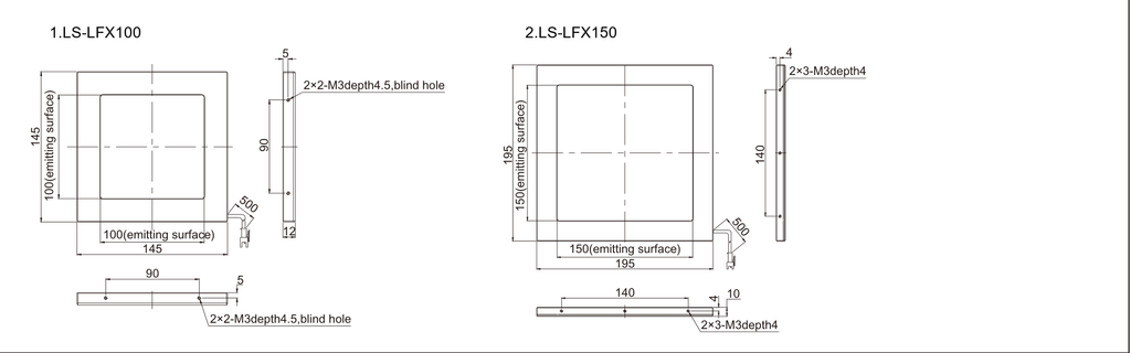 LS-LFX100 dimensions (mm)