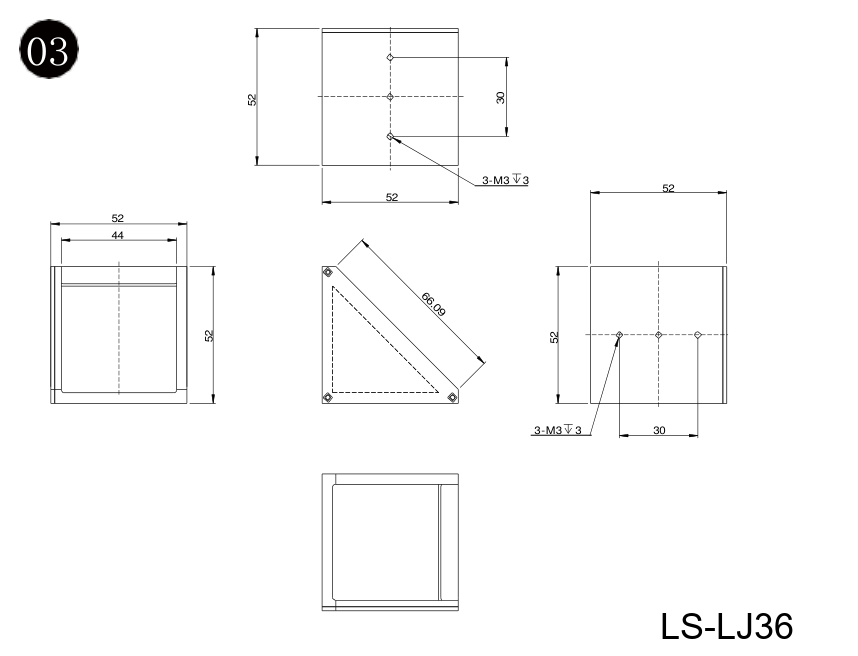 LS-LJ36 dimensions (mm)