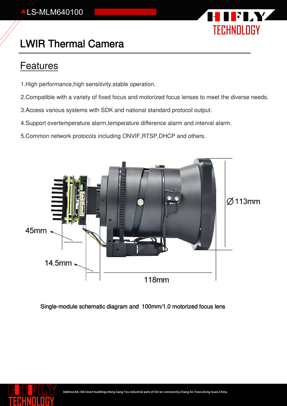 LS-MLM640100 dimensions (mm)