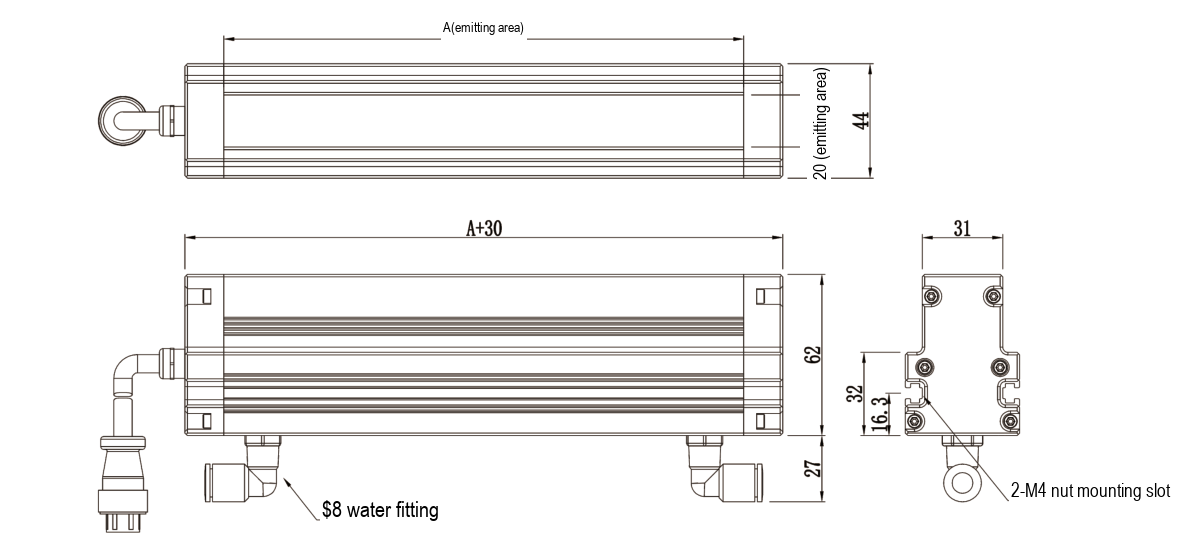 LS-LNP-300 dimensions (mm)