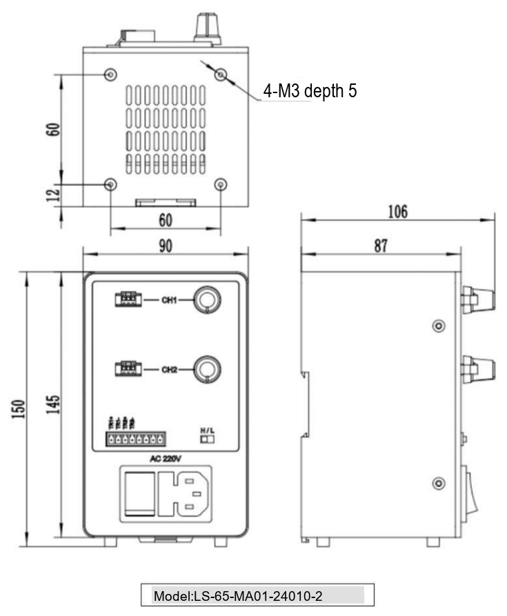 LS-65-MA01-24010-2 dimensions (mm)