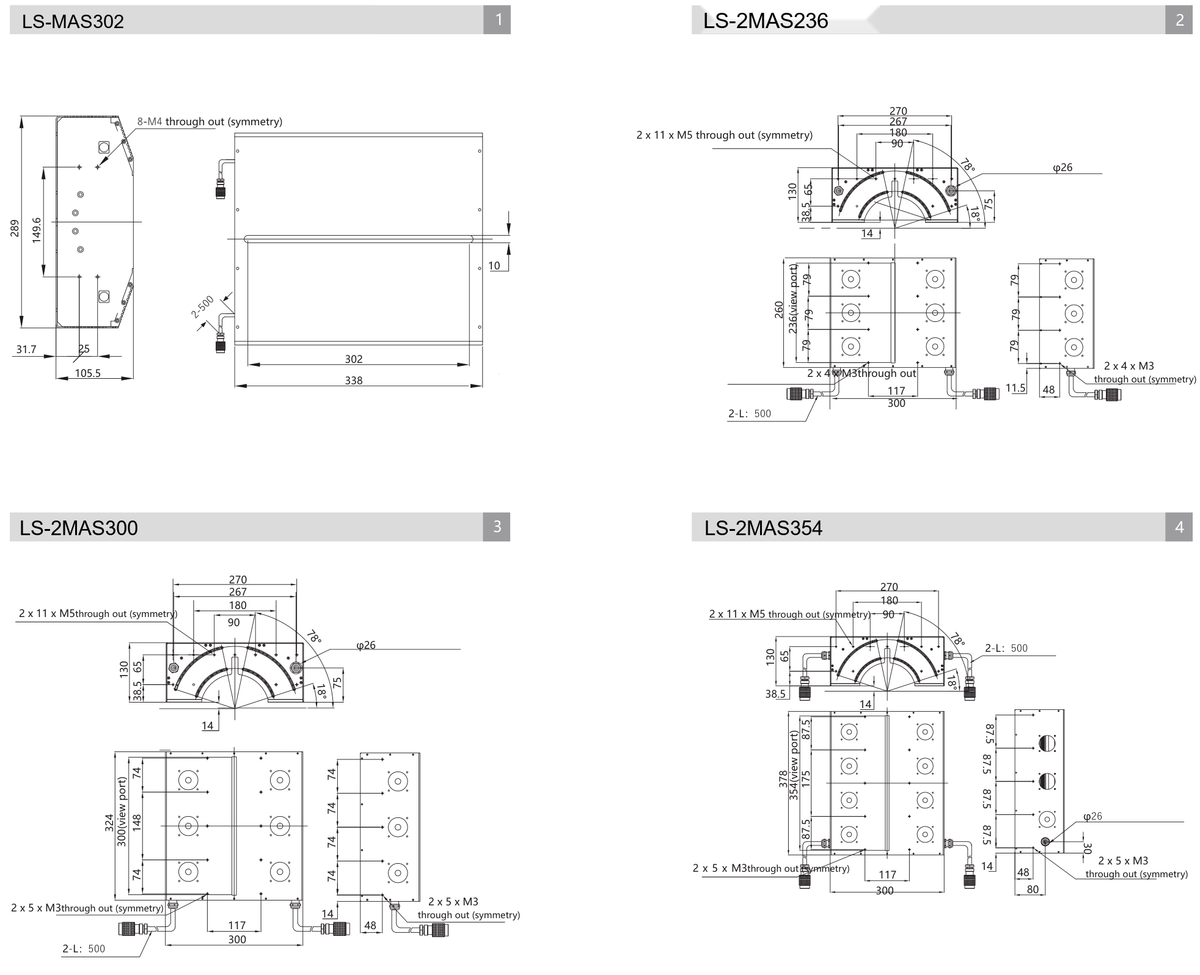 LS-2MAS236-W dimensions (mm)