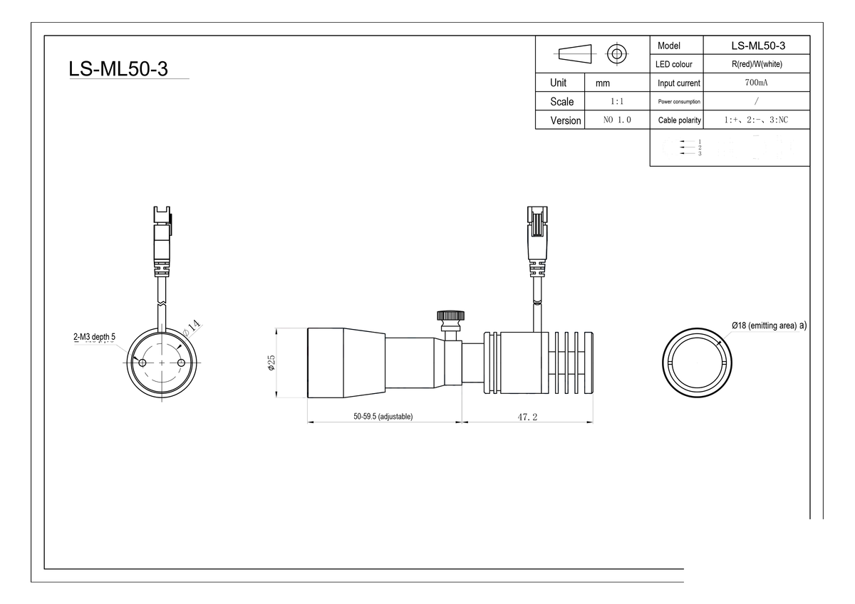 LS-ML50-3 dimensions (mm)