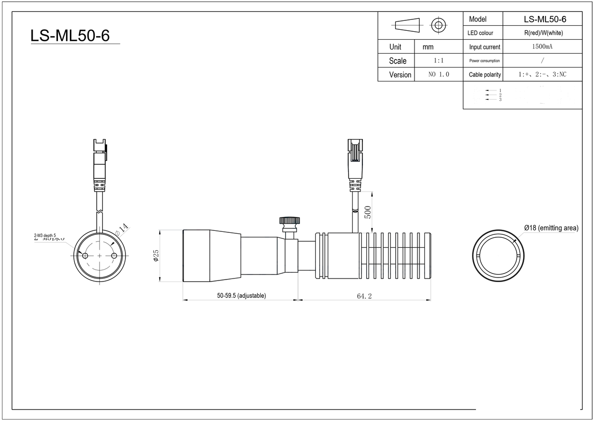 LS-ML50-6 dimensions (mm)