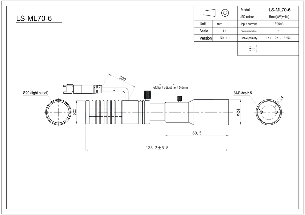 LS-ML70-6 dimensions (mm)