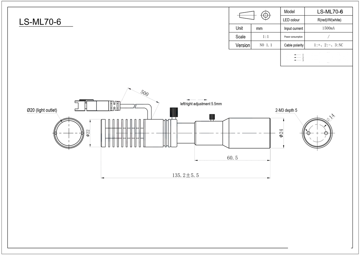 LS-ML70-6 dimensions (mm)