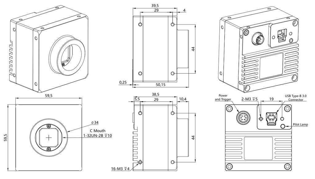 LS-MV-CU240RC/M dimensions (mm)