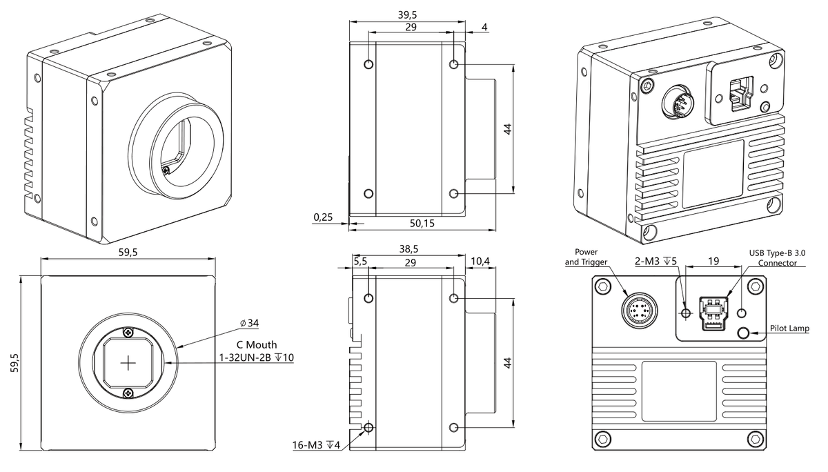 LS-MV-CU240RC/M dimensions (mm)