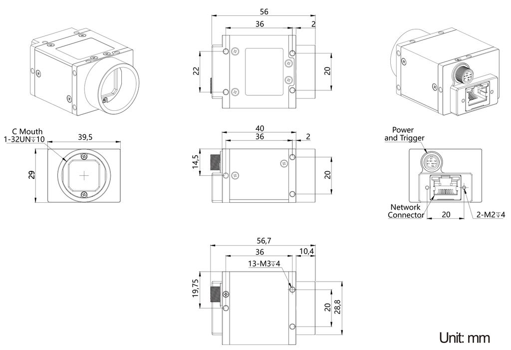 LS-MV-F401C-GE/M dimensions (mm)