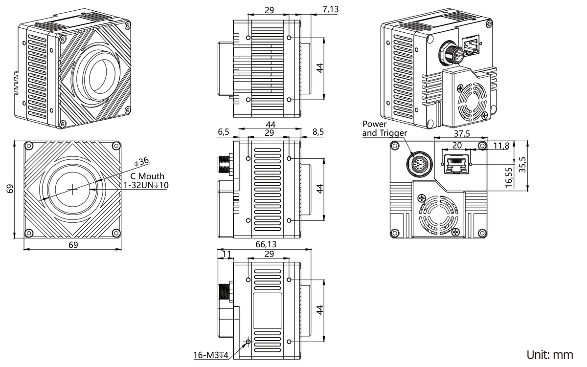 LS-MV-IC130-GE dimensions (mm)