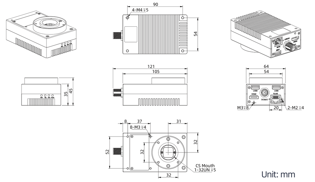 LS-MV-SCE33GC/M dimensions (mm)