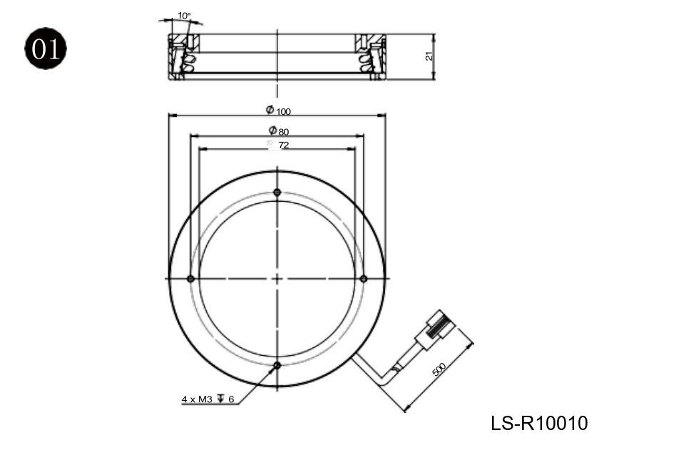 LS-R10010 dimensions (mm)