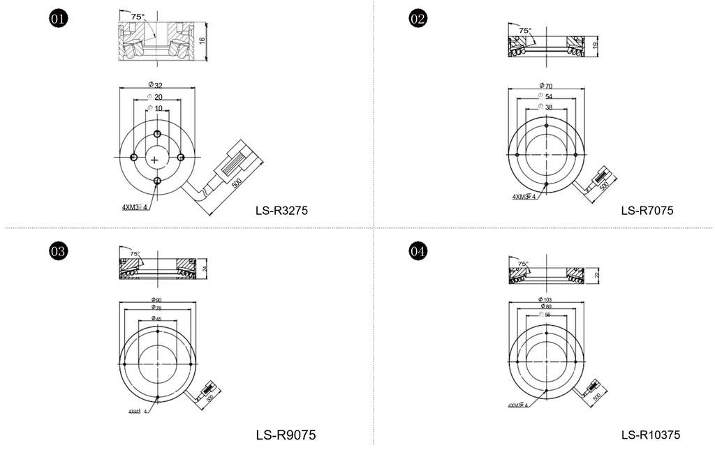 LS-R3275 dimensions (mm)