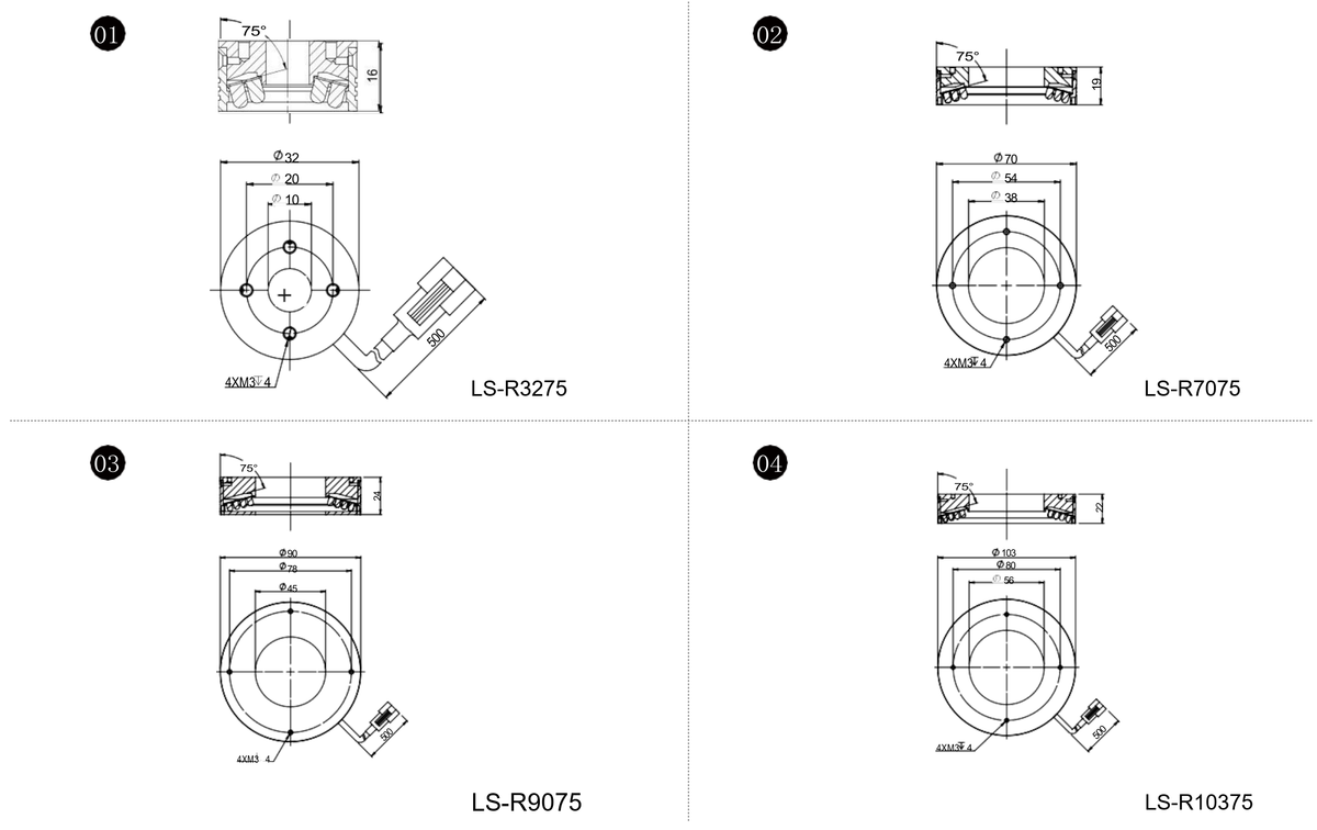 LS-R3275 dimensions (mm)