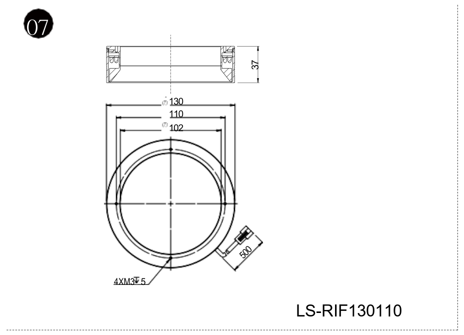 LS-RIF130110 dimensions (mm)