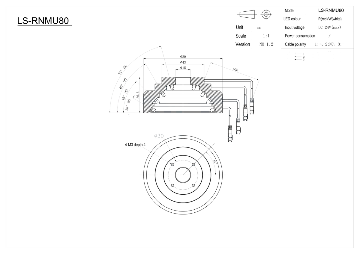 LS-RNMU80 dimensions (mm)
