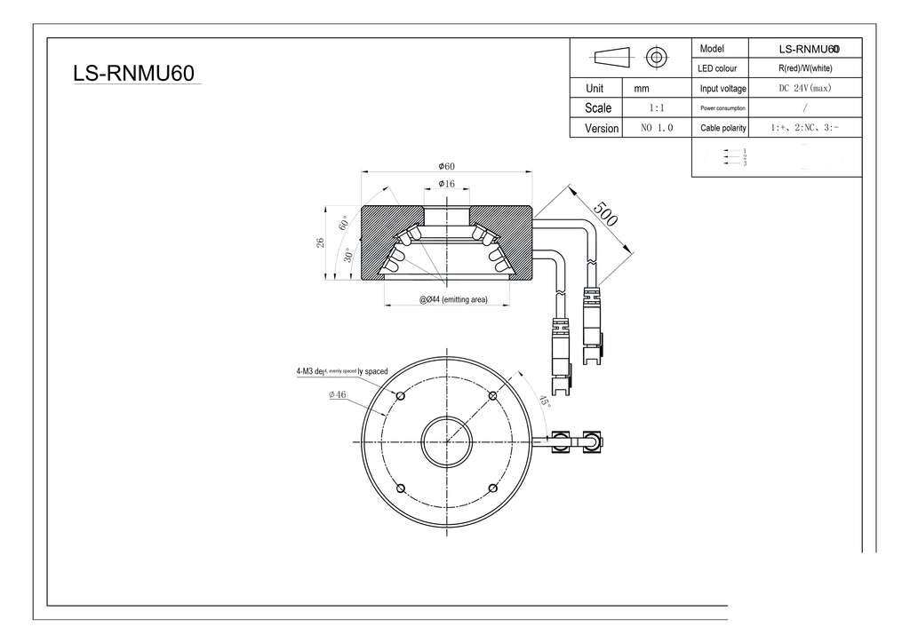 LS-RNMU60 dimensions (mm)