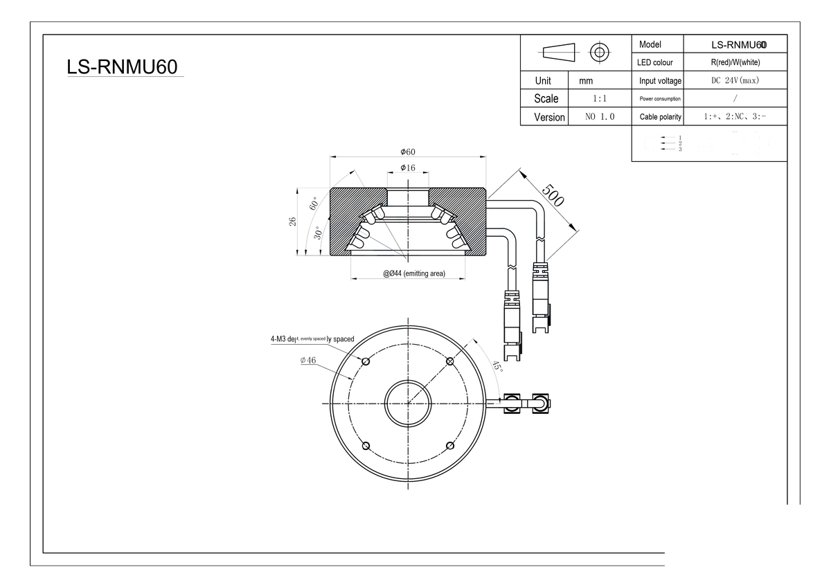 LS-RNMU60 dimensions (mm)
