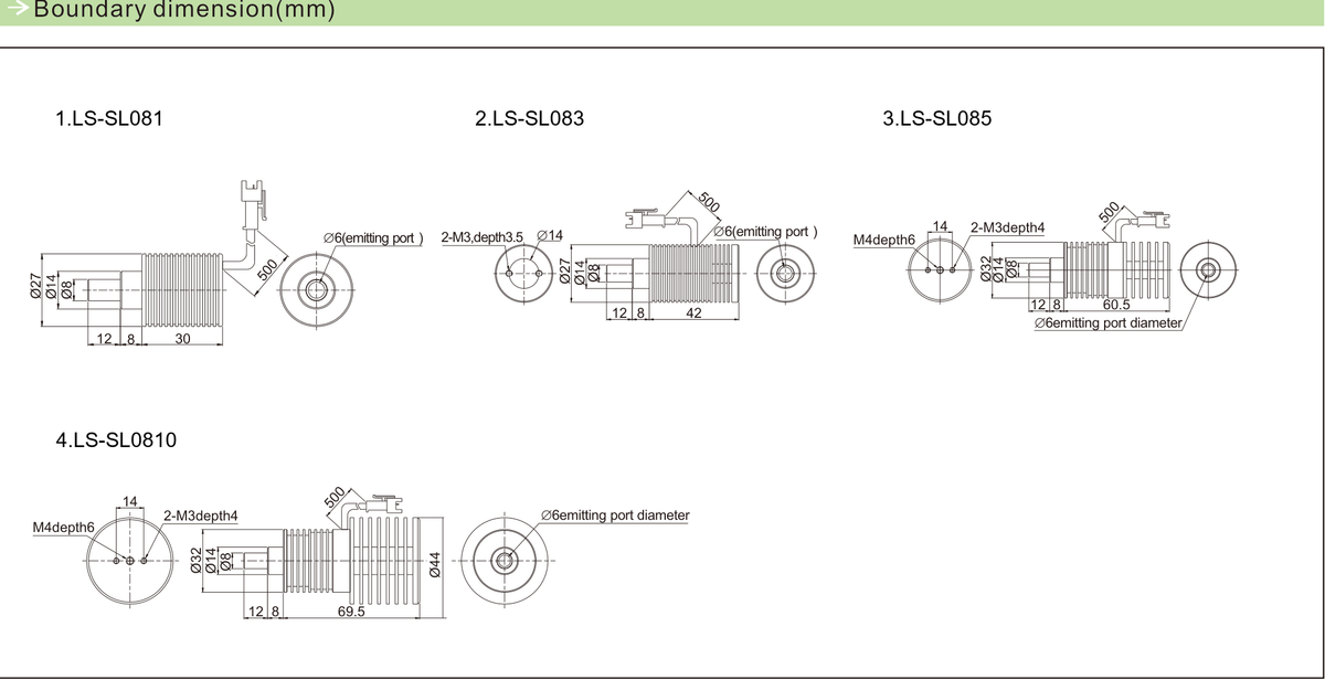 LS-SL081 dimensions (mm)
