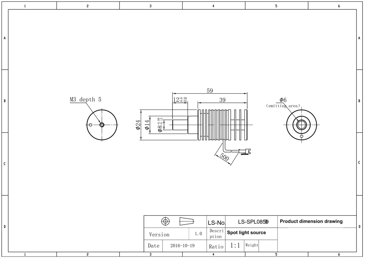 LS-SPL0859 dimensions (mm)