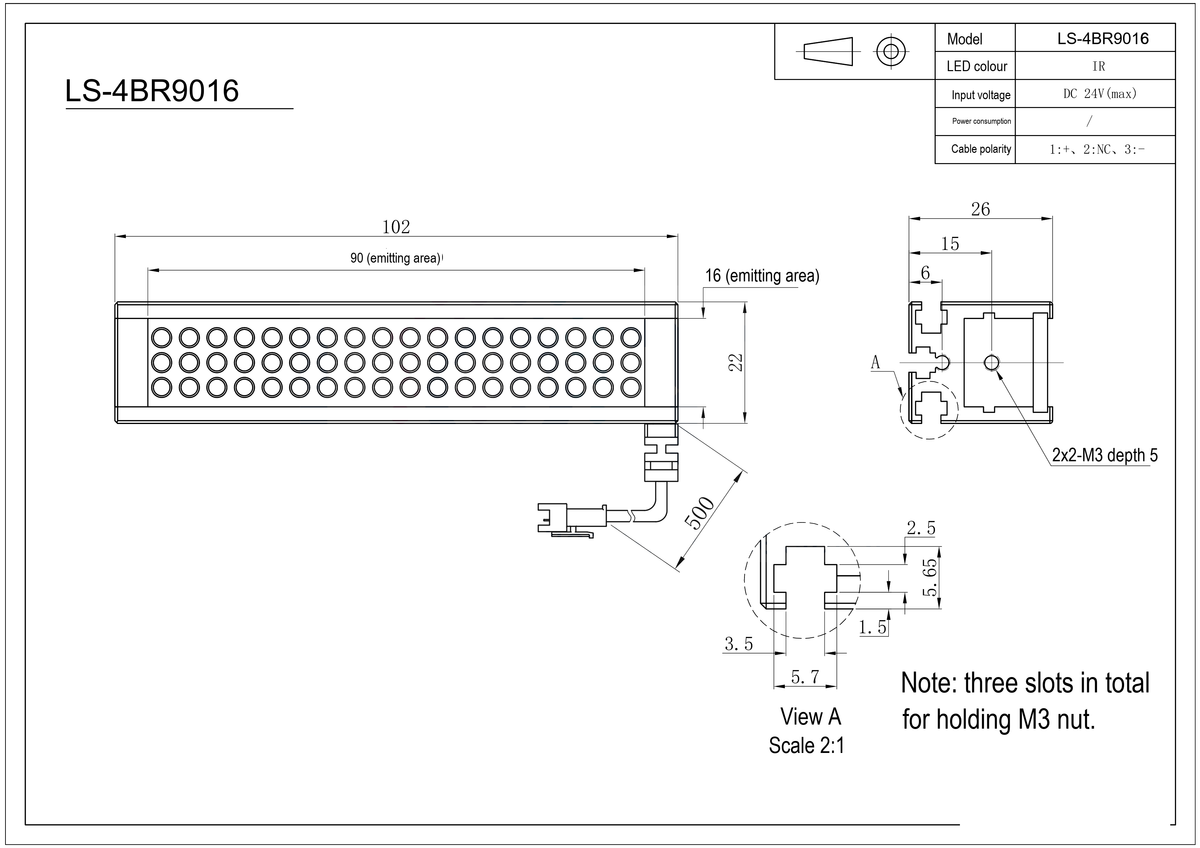 LS-4BR9016-SWIR dimensions (mm)