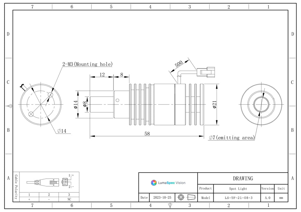 LS-TF-21-08-3 dimensions (mm)
