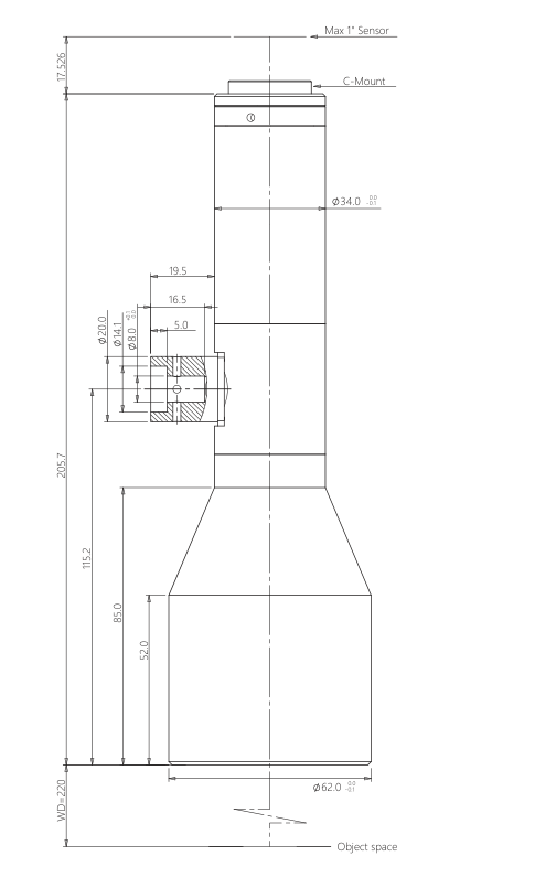 LS-VWK05-220C-110 dimensions (mm)